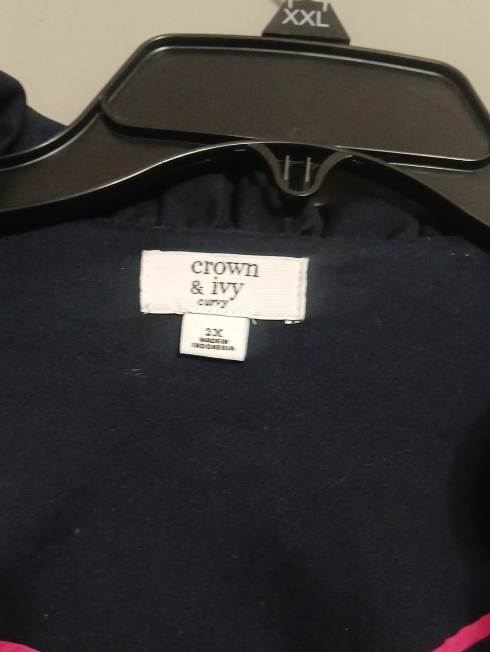Women’s Navy Ruffle Collar Jacket - Picture 2 of 8
